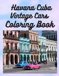 Havana Cuba Vintage Cars Coloring Book