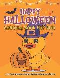 Happy Halloween Coloring Book for Kids: 100 Easy Designs Coloring Books Halloween Themed for Toddler Boys & Girls Ages 2-4, 3-5 Preschool - Large Prin